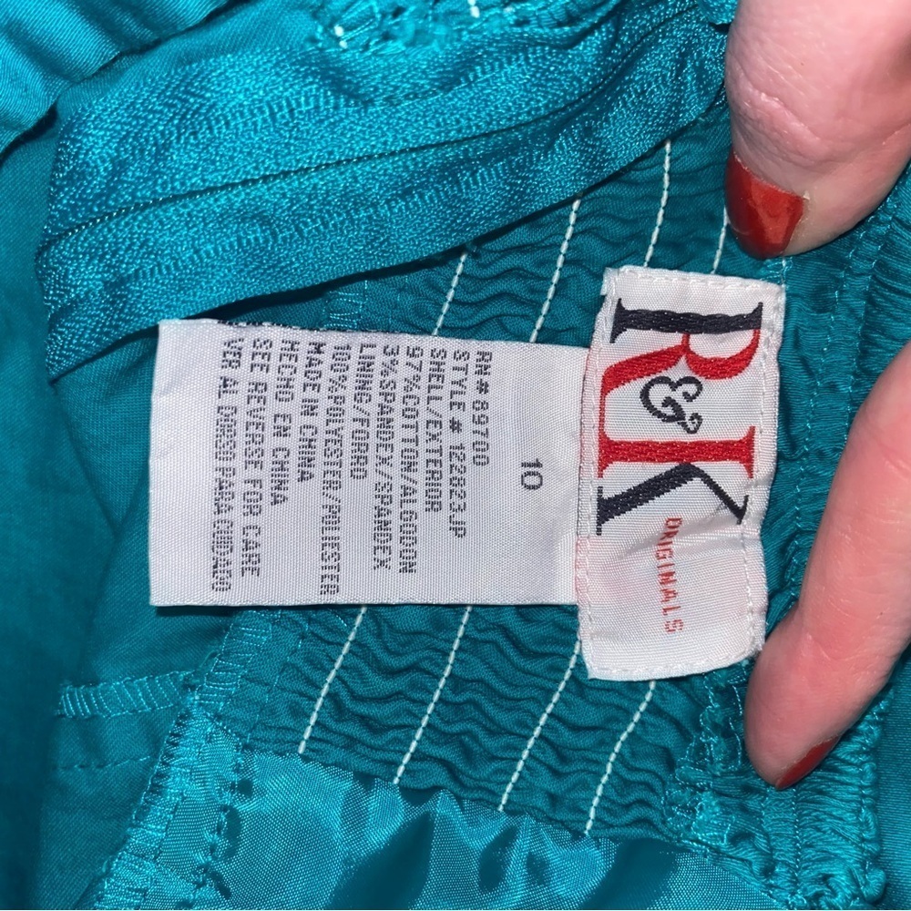 Vintage R&K Originals Teal Dress Size 10 - Picture 5 of 8